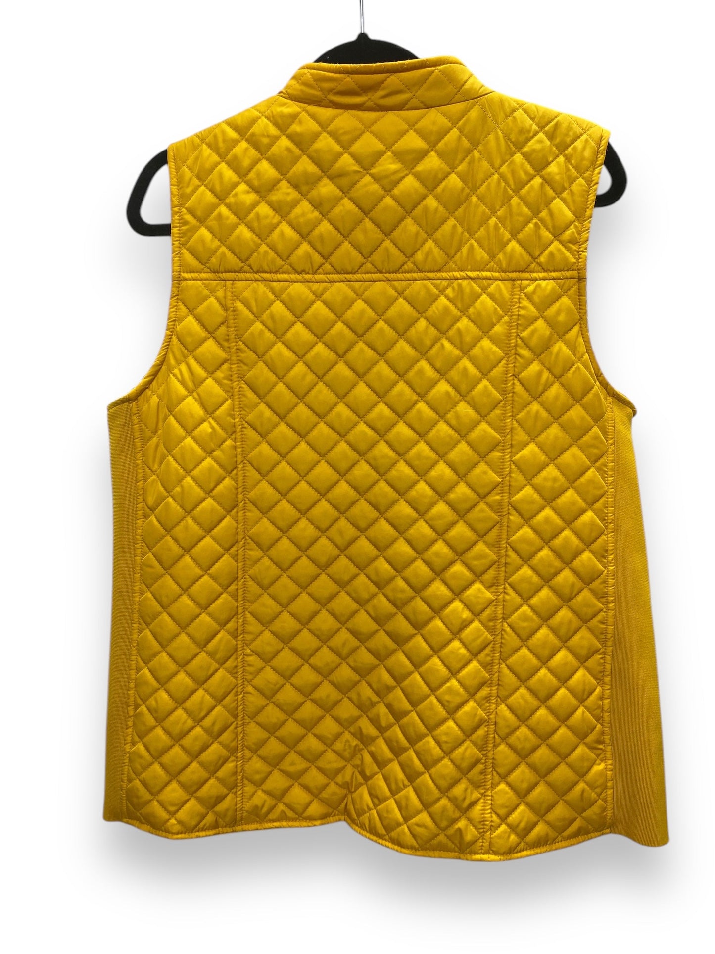 Vest Puffer & Quilted By Kim Rogers In Yellow, Size: Xl