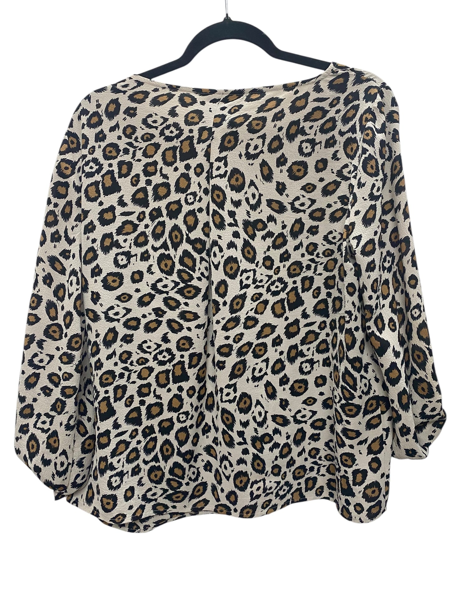 Top Long Sleeve By Dana Buchman In Animal Print, Size: L