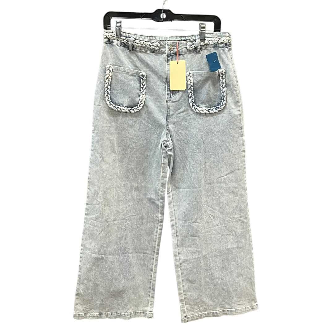 Jeans Cropped By Entro In Blue Denim, Size: L