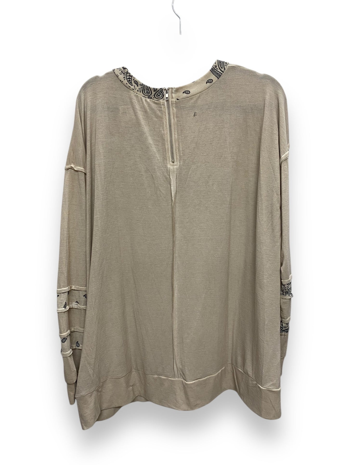 Top Long Sleeve By Pol In Tan, Size: L