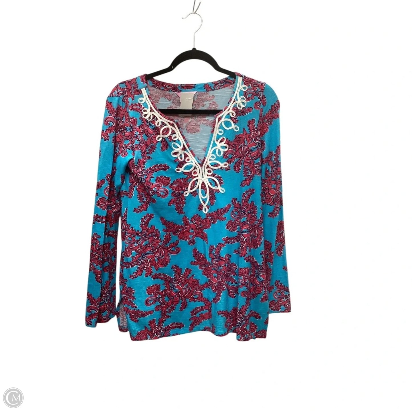 Top Long Sleeve Designer By Lilly Pulitzer In Blue, Size: S