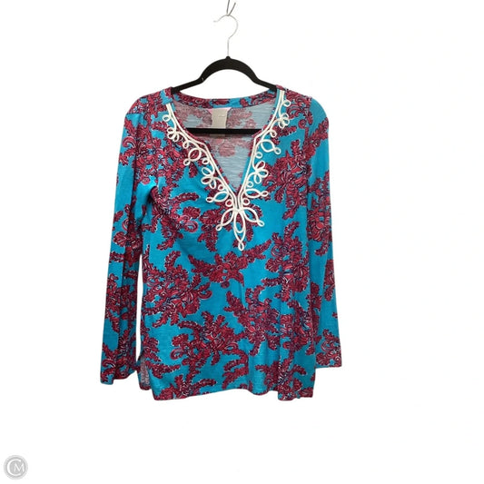 Top Long Sleeve Designer By Lilly Pulitzer In Blue, Size: S