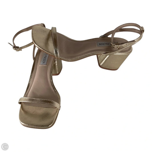 Sandals Heels Block By Steve Madden In Gold, Size: 6.5