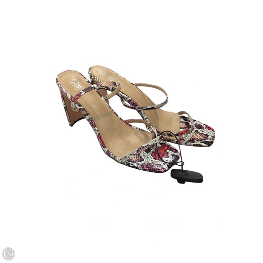 Sandals Heels Block By New York And Co In Snakeskin Print, Size: 11