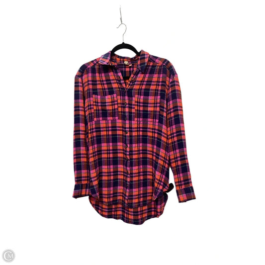 Top Long Sleeve By Pilcro In Plaid Pattern, Size: Xs