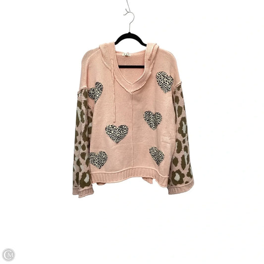 Sweatshirt Hoodie By Pol In Pink, Size: L