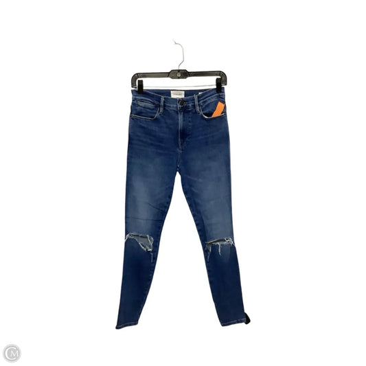 Jeans Skinny By Frame In Blue Denim, Size: 4