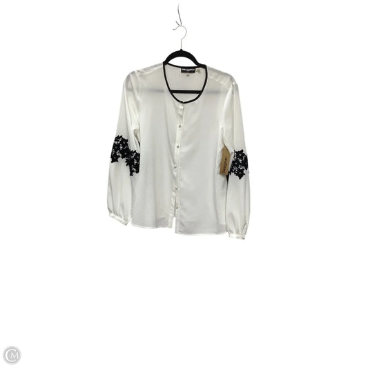 Blouse Designer By Karl Lagerfeld In White, Size: M