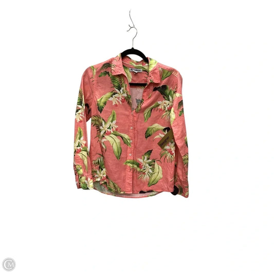 Designer Top Long Sleeve By Tommy Bahama In Pink, Size: Xs