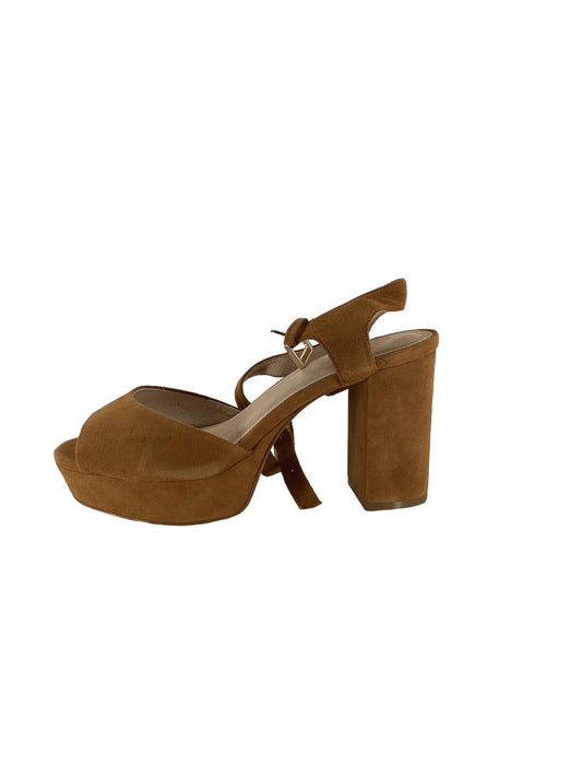 Tan Sandals Heels Block Barneys Ny, Size 8