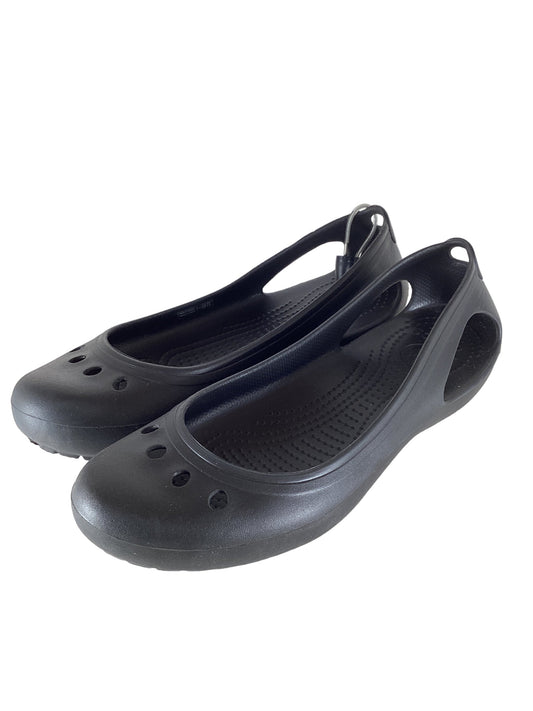 Black Shoes Flats Crocs, Size 10