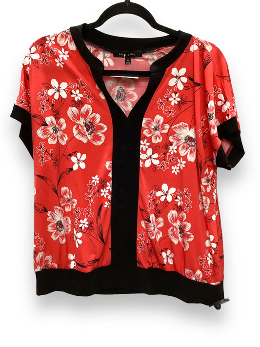 Floral Print Top Short Sleeve Cme, Size Xl