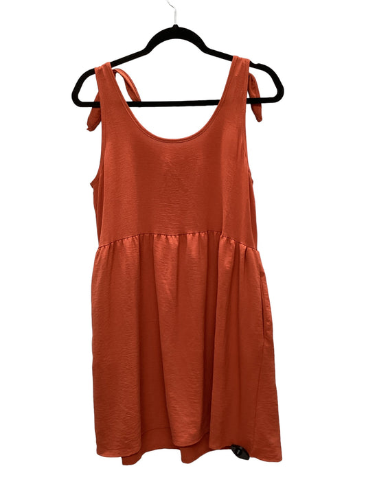 Orange Dress Casual Midi Entro, Size M