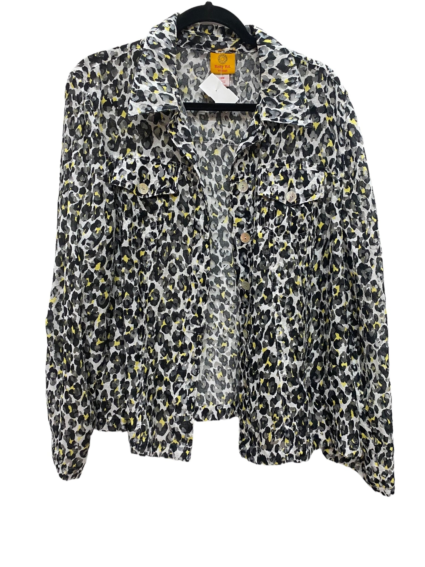 Leopard Print Jacket Shirt Ruby Rd, Size 1x