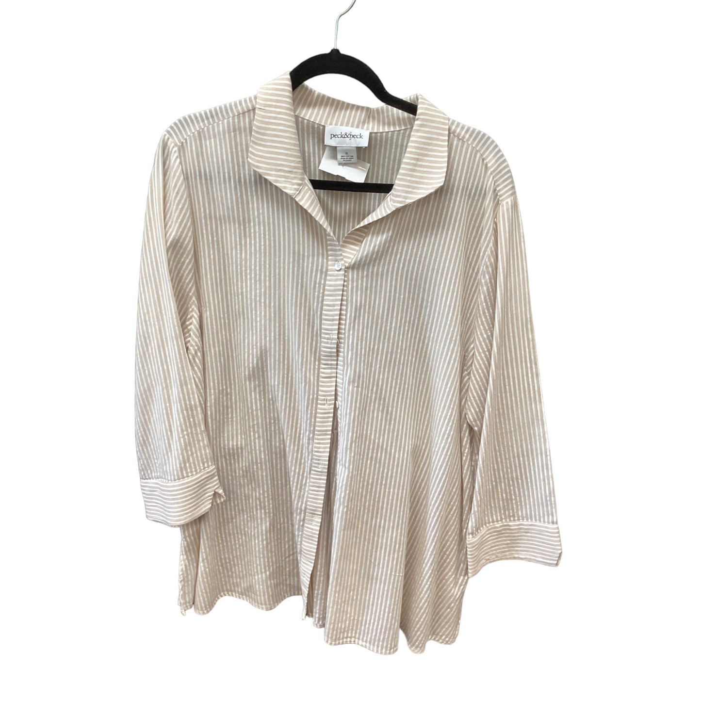 Top Long Sleeve By Peck And Peck In Cream, Size: Xl