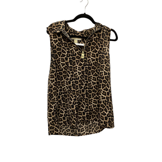 Top Sleeveless By Michael By Michael Kors In Leopard Print, Size: L