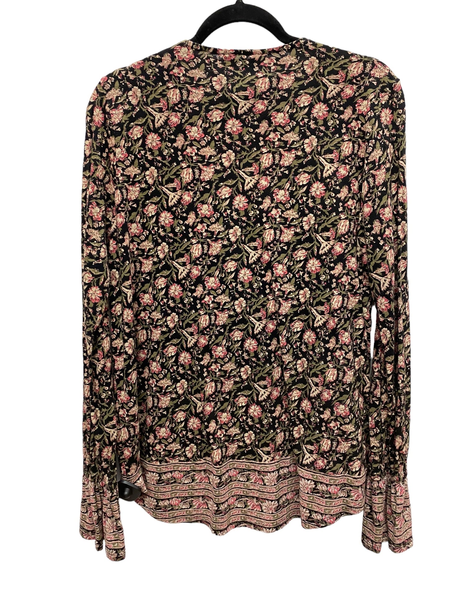 Top Long Sleeve By Lucky Brand In Floral Print, Size: L