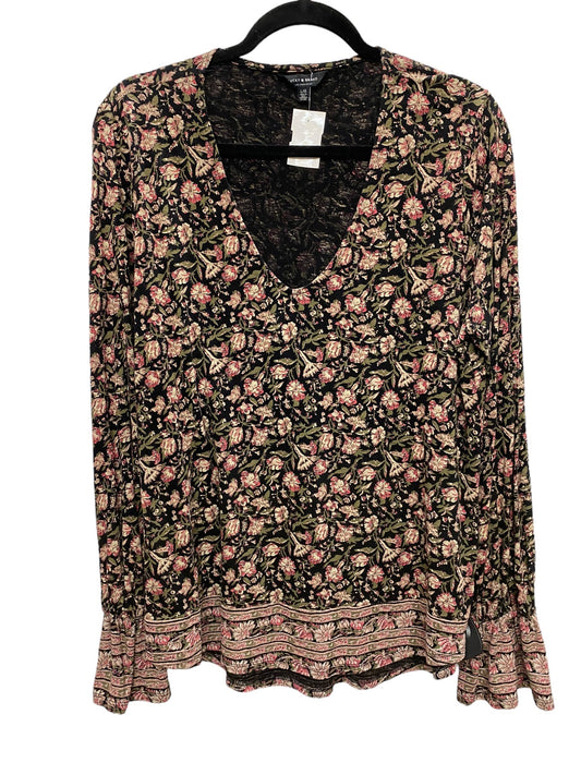 Top Long Sleeve By Lucky Brand In Floral Print, Size: L