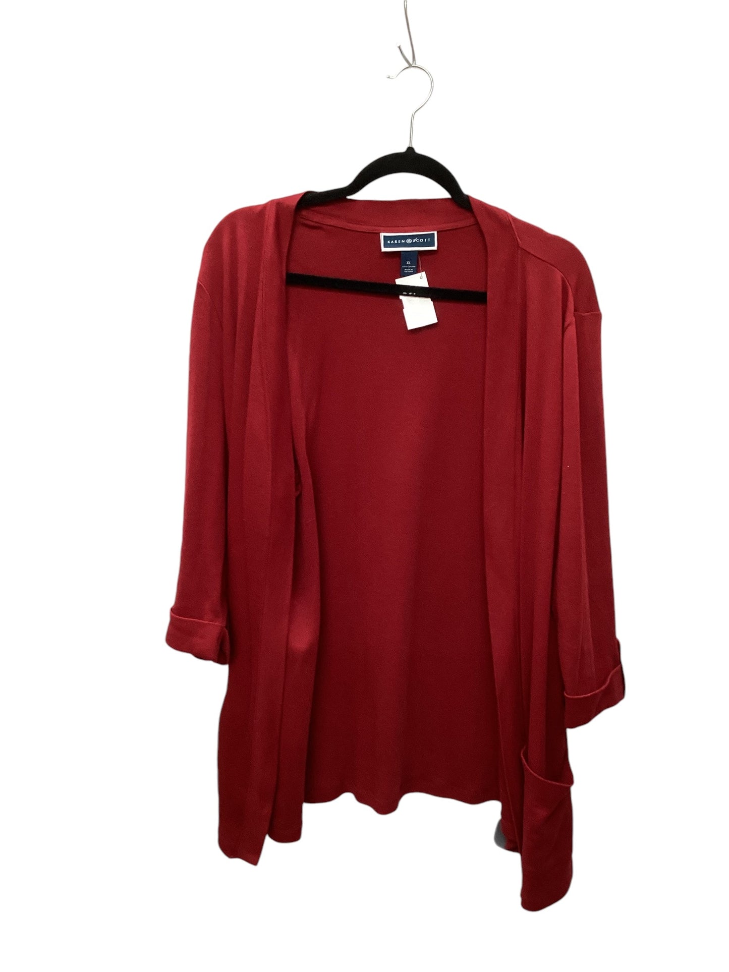 Cardigan By Karen Scott In Red, Size: Xl