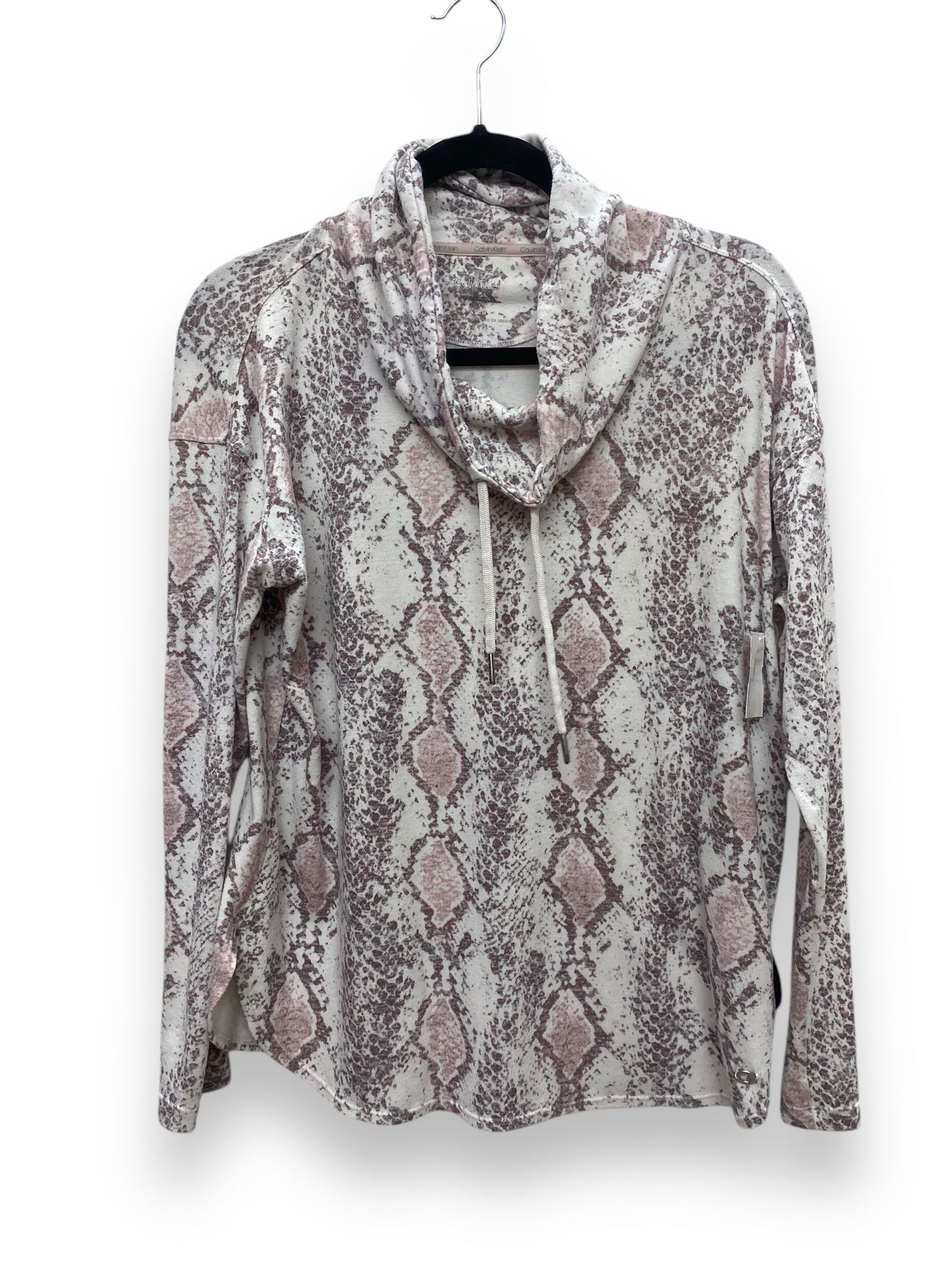 Top Long Sleeve By Calvin Klein In Snakeskin Print, Size: S