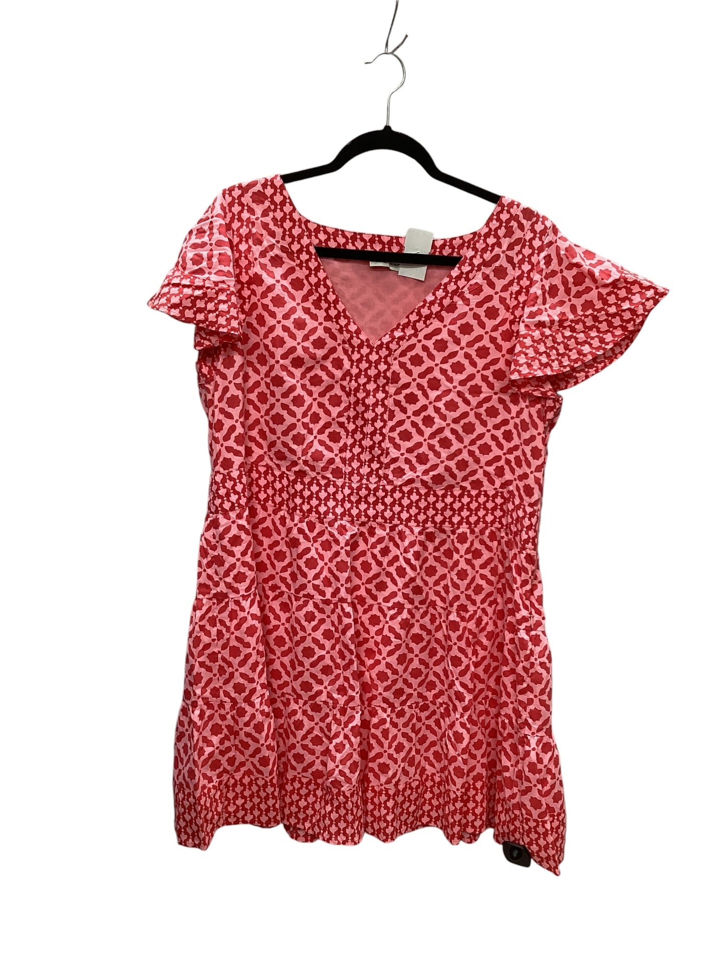 Dress Casual Midi By Vineyard Vines In Pink & Red, Size: L