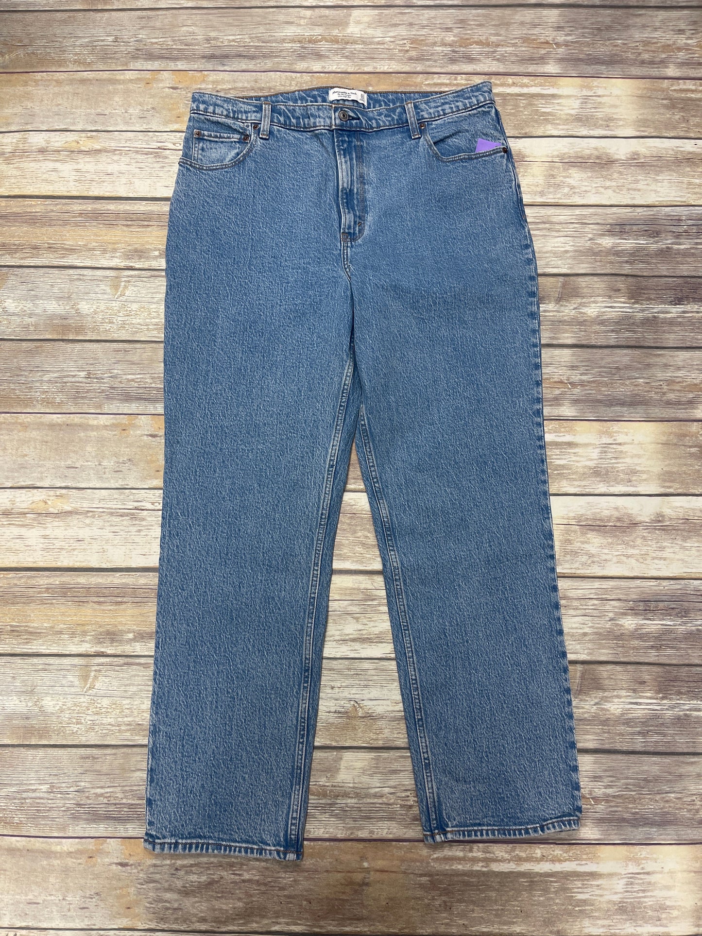 Jeans Straight By Abercrombie And Fitch In Blue Denim, Size: 12