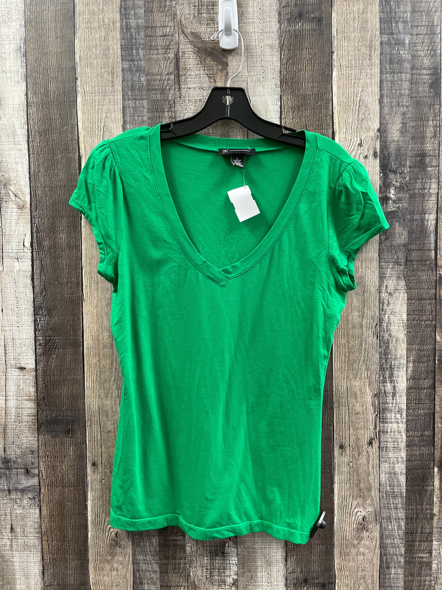 Top Short Sleeve By Inc In Green, Size: L