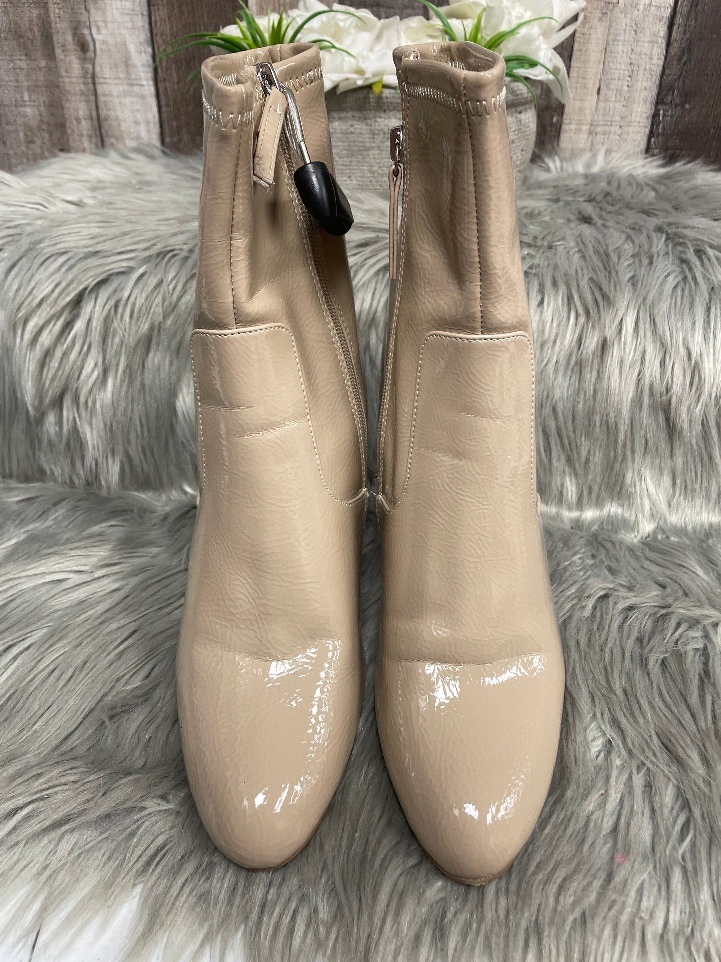 Beige Boots Ankle Heels Steve Madden, Size 11