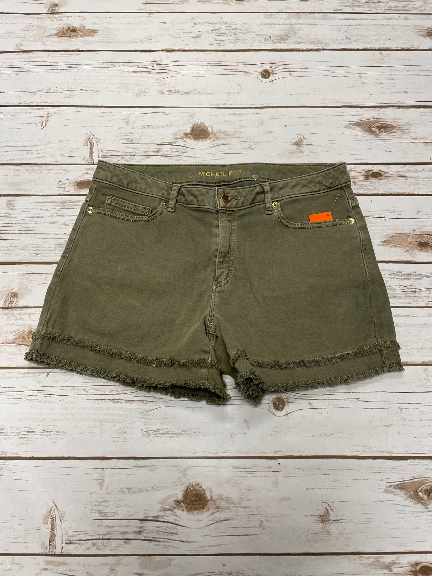 Shorts Designer By Michael Kors In Green, Size: 8