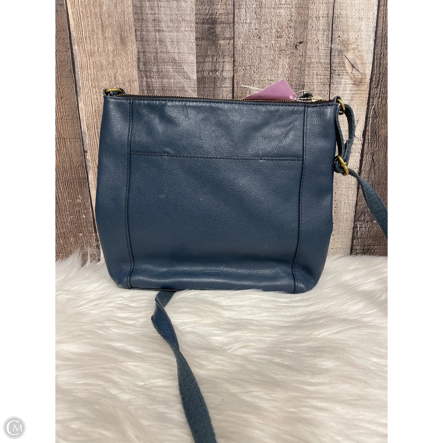 Handbag Leather By Fossil, Size: Medium