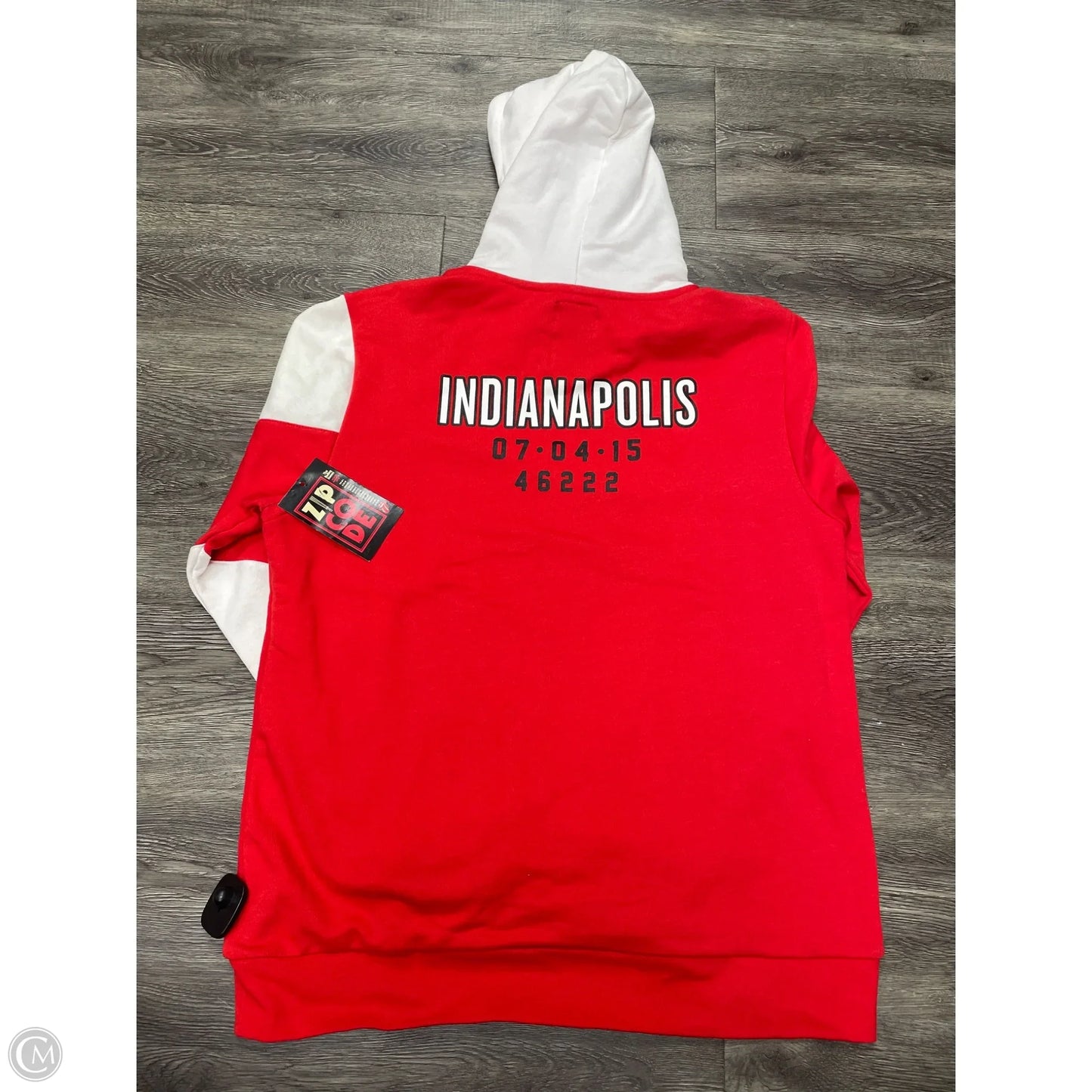 Sweatshirt Hoodie By Cme In Red & White, Size: Xl