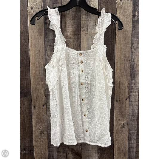 Top Sleeveless By Hem & Thread In White, Size: S