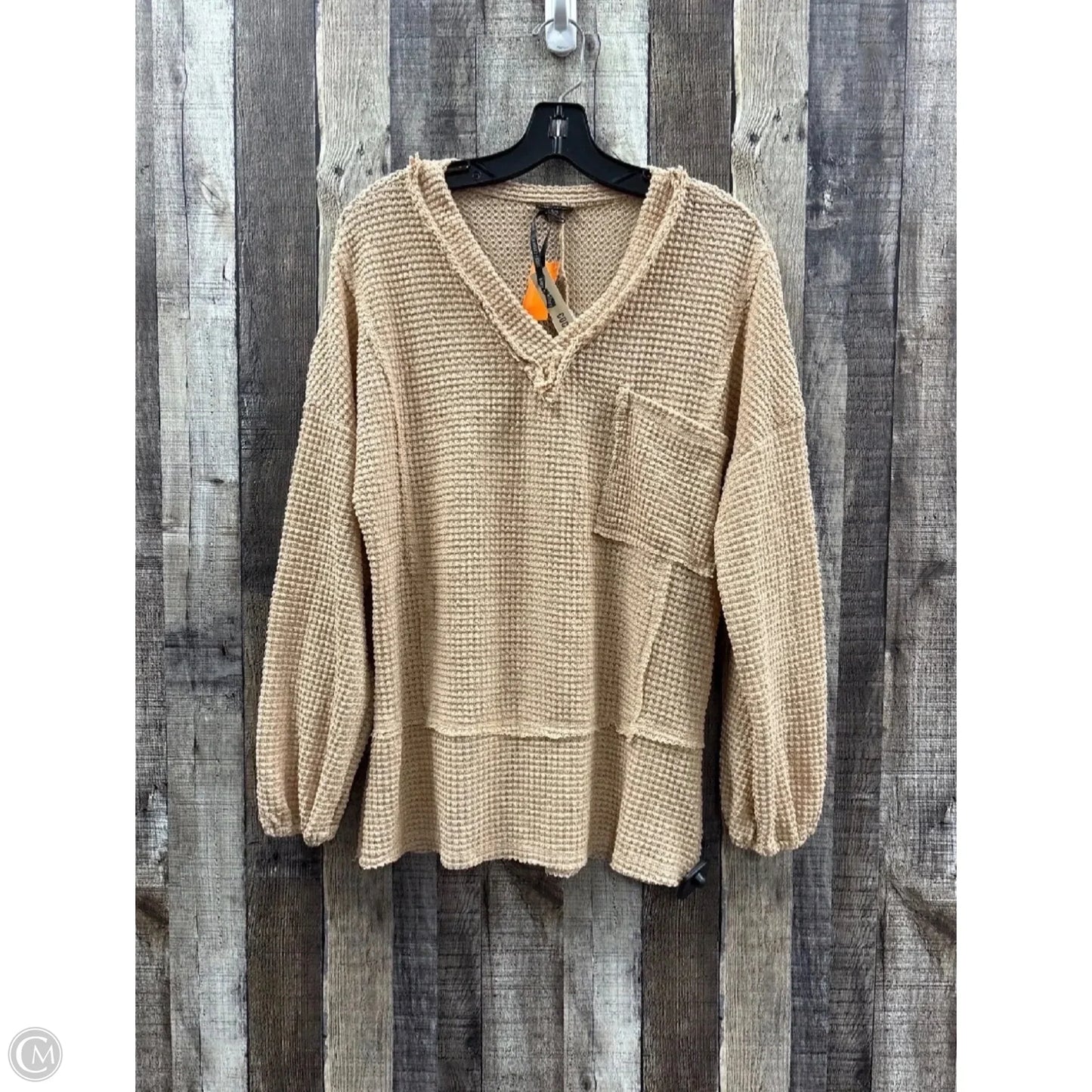 Top Long Sleeve By Coco And Carmen In Tan, Size: S