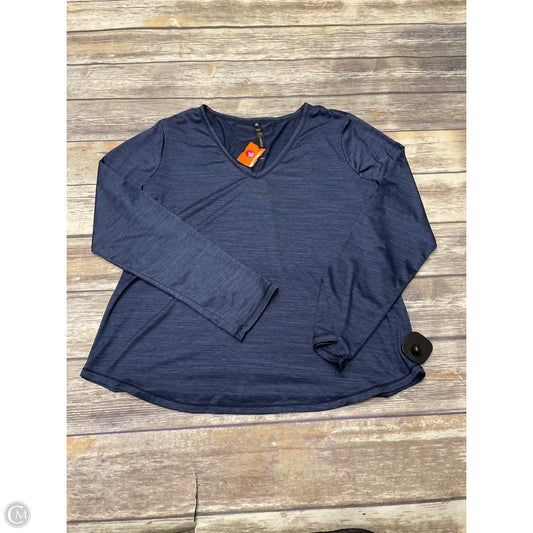 Athletic Top Long Sleeve Crewneck By 90 Degrees By Reflex In Navy, Size: L