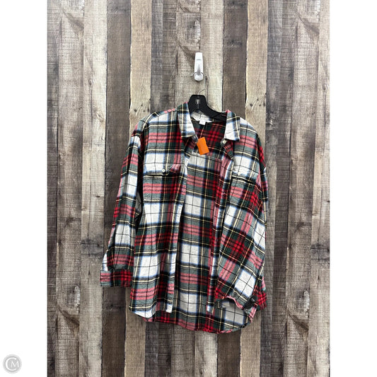 Top Long Sleeve By Old Navy In Plaid Pattern, Size: Xl