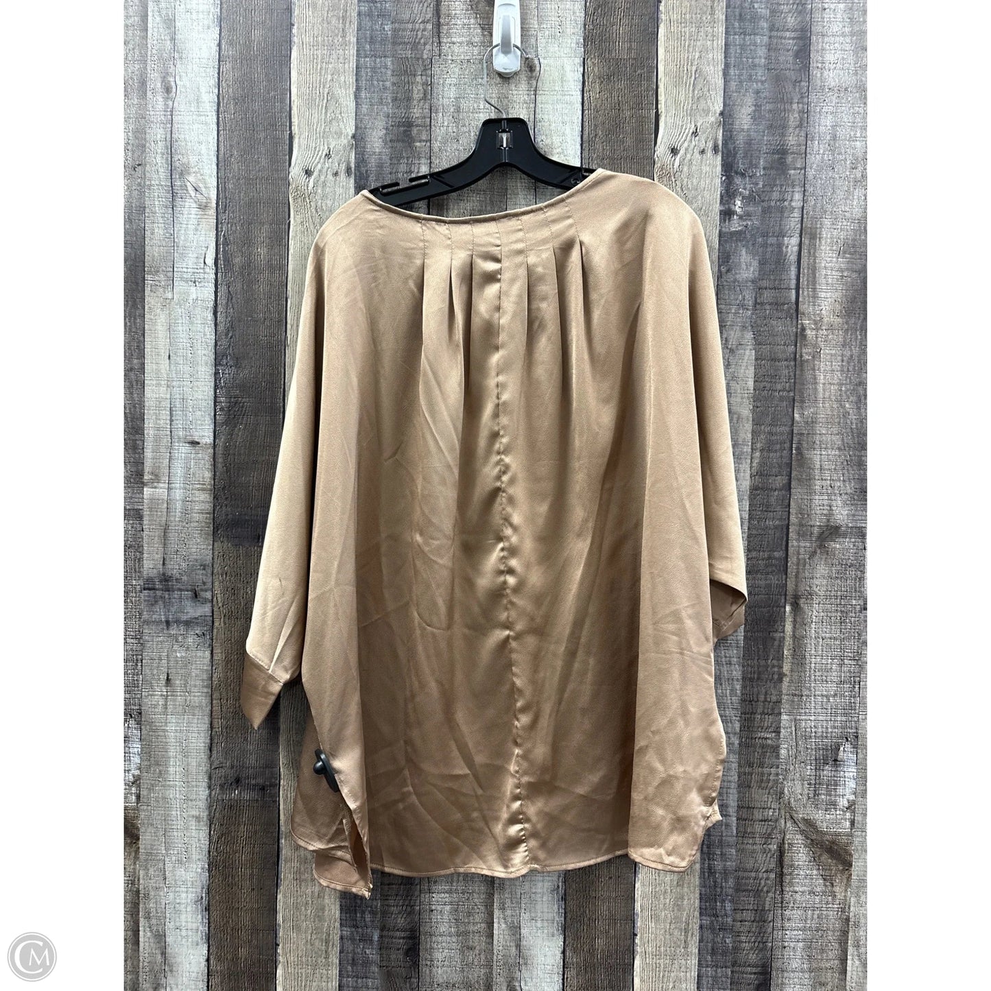 Top 3/4 Sleeve By She + Sky In Tan, Size: 1x