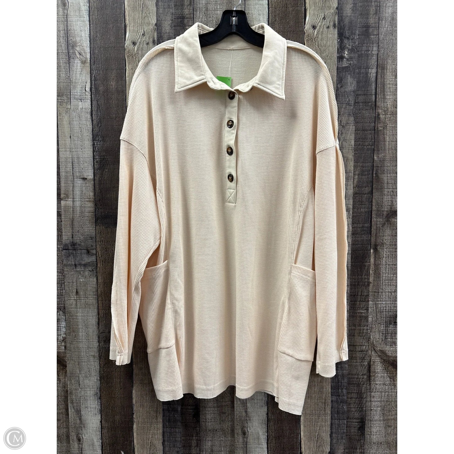 Tunic Long Sleeve By Cmf In Cream, Size: 2x