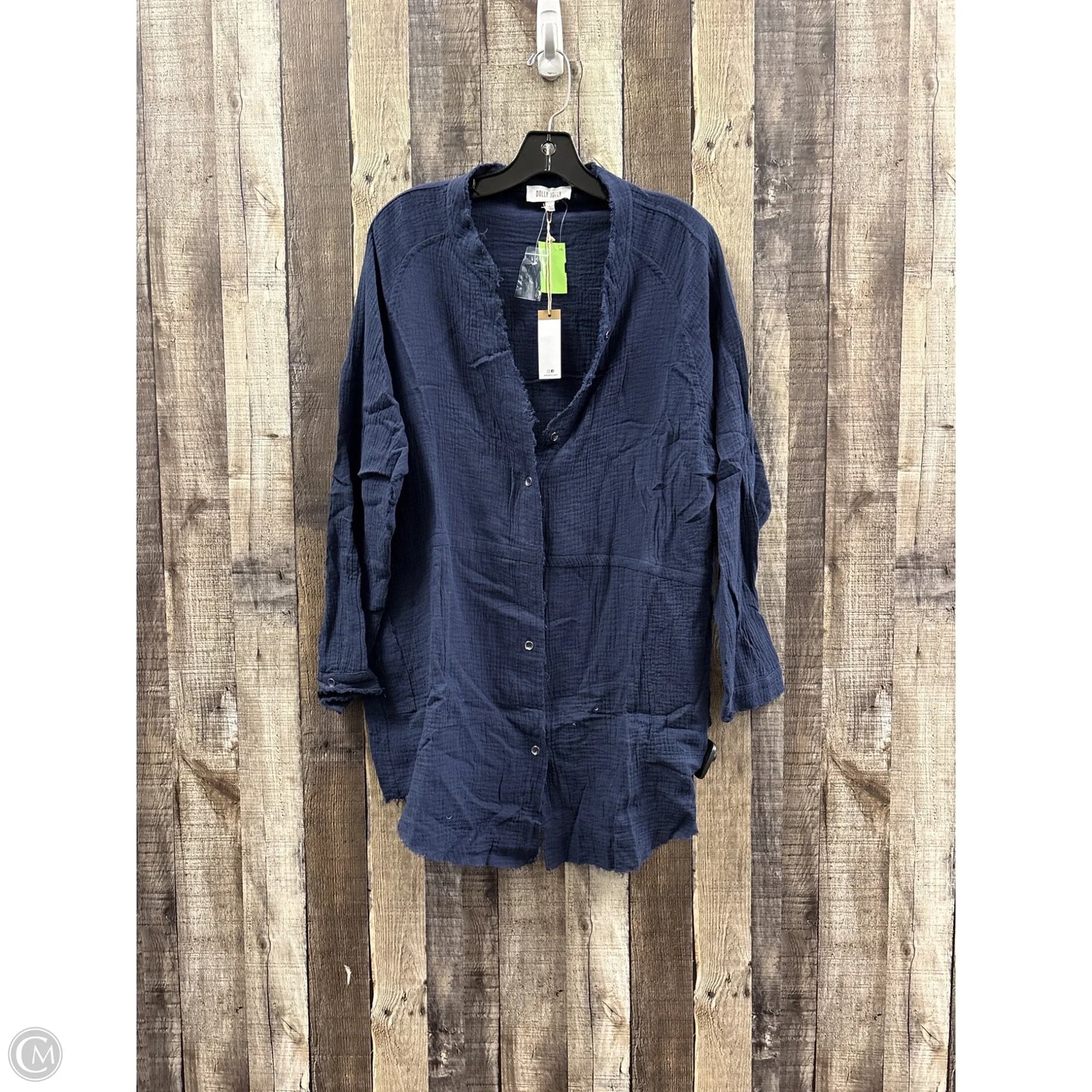 Top Long Sleeve By Cme In Navy, Size: M