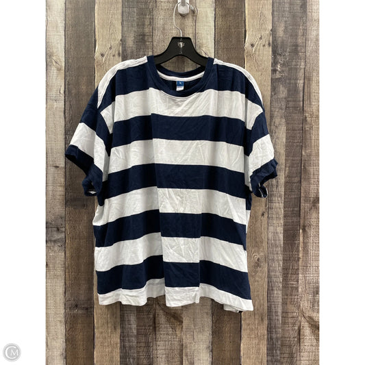 Top Short Sleeve By Old Navy In Blue & White, Size: 2x