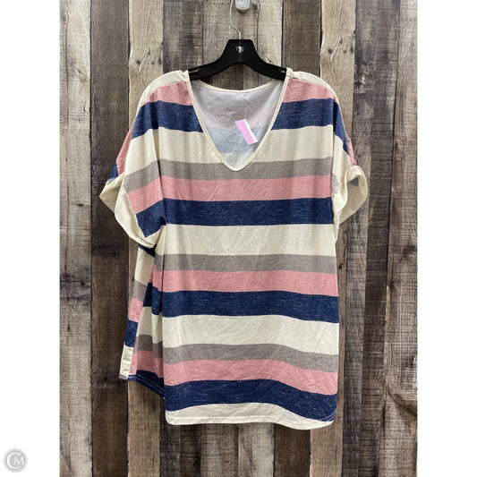 Top Short Sleeve By Shein In Striped Pattern, Size: 2x