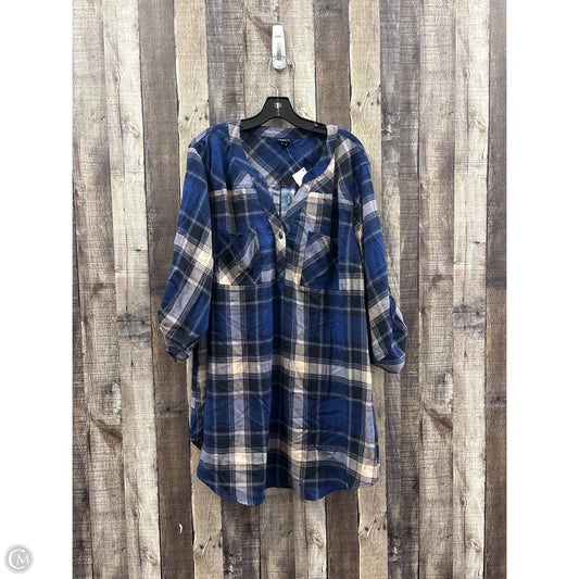 Tunic 3/4 Sleeve By Torrid In Plaid Pattern, Size: 3x