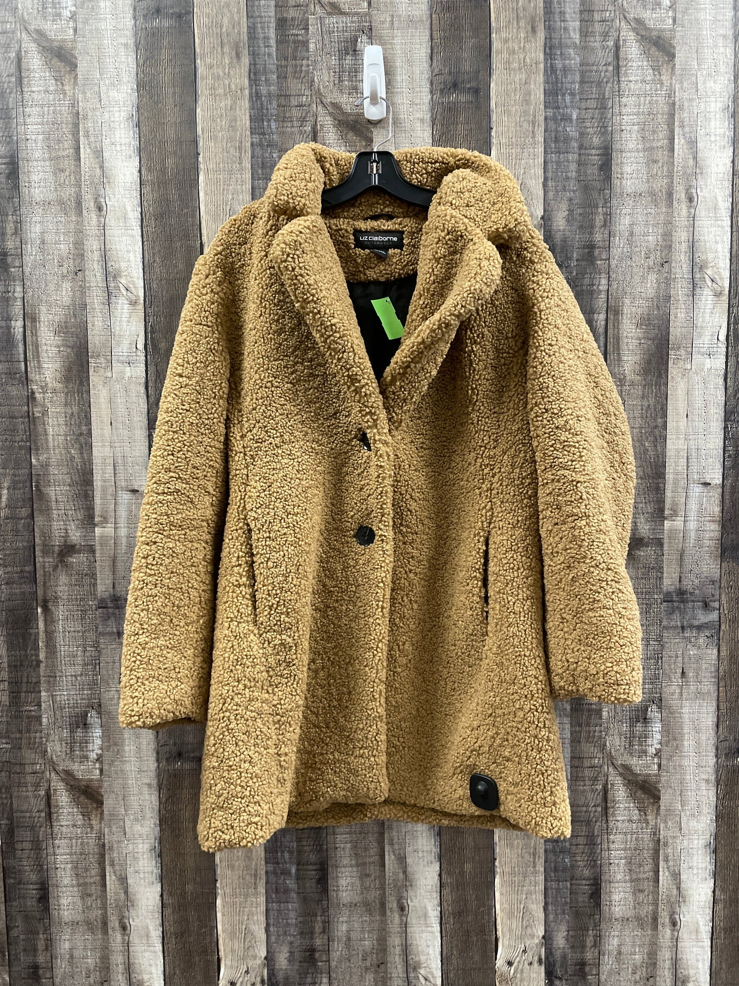 Tan Coat Faux Fur & Sherpa Liz Claiborne, Size Xl