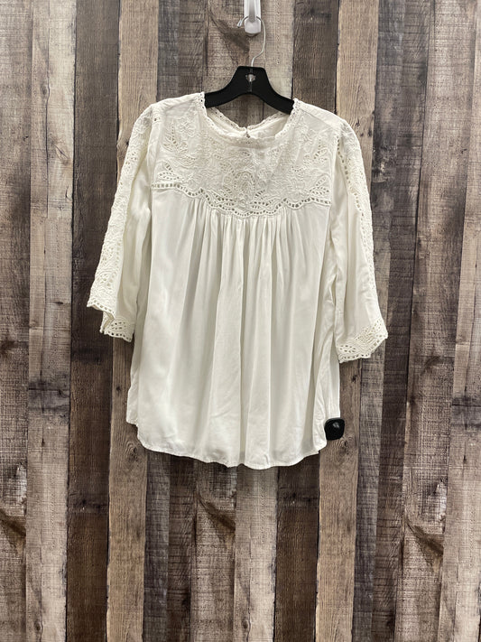 Top Long Sleeve By Chicos In Cream, Size: M