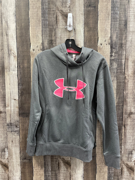 Athletic Sweatshirt Hoodie By Under Armour In Grey, Size: S