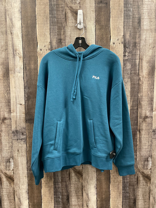 Sweatshirt Hoodie By Fila In Teal, Size: Xl