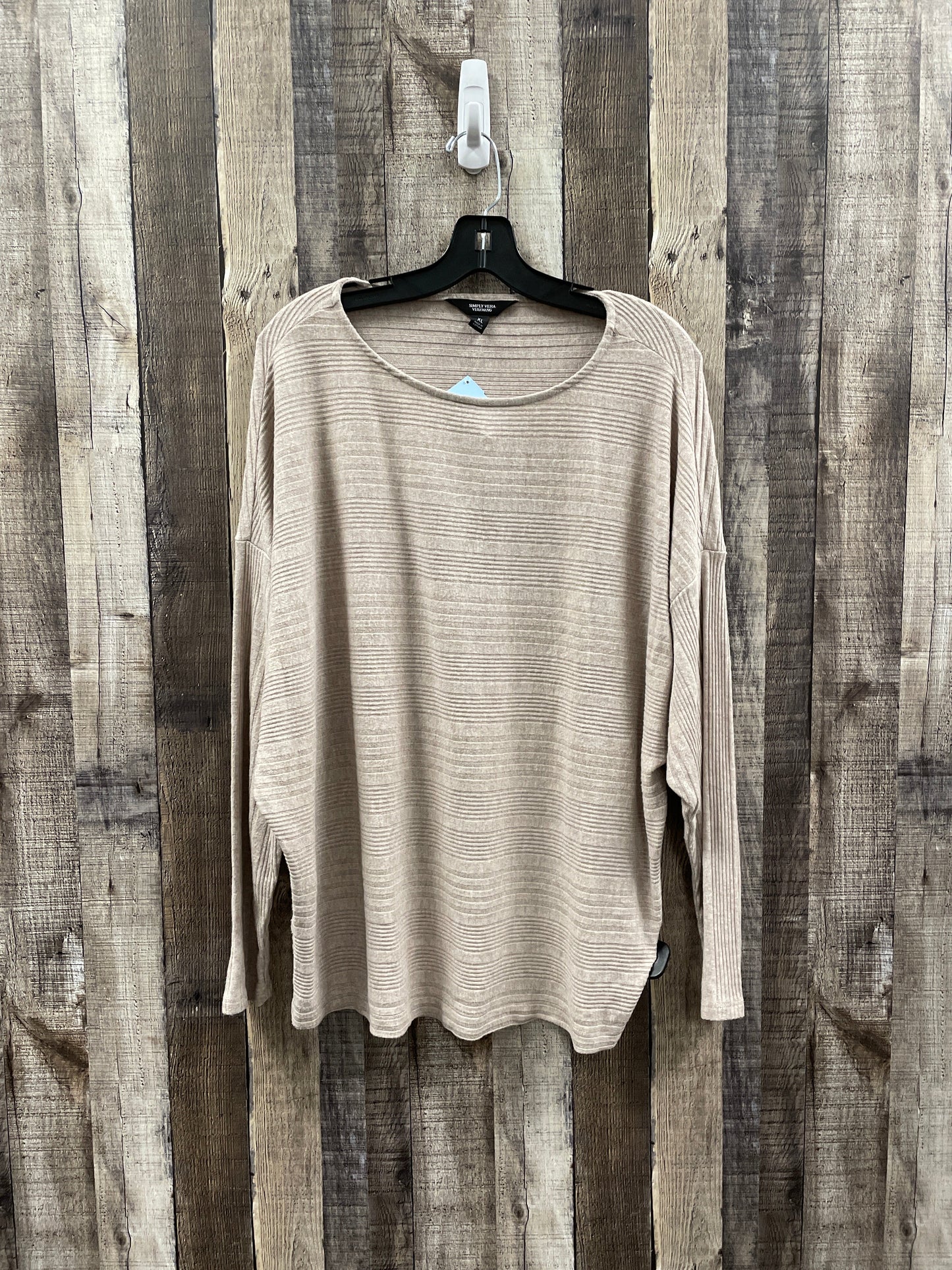 Sweater By Simply Vera In Tan, Size: Xl