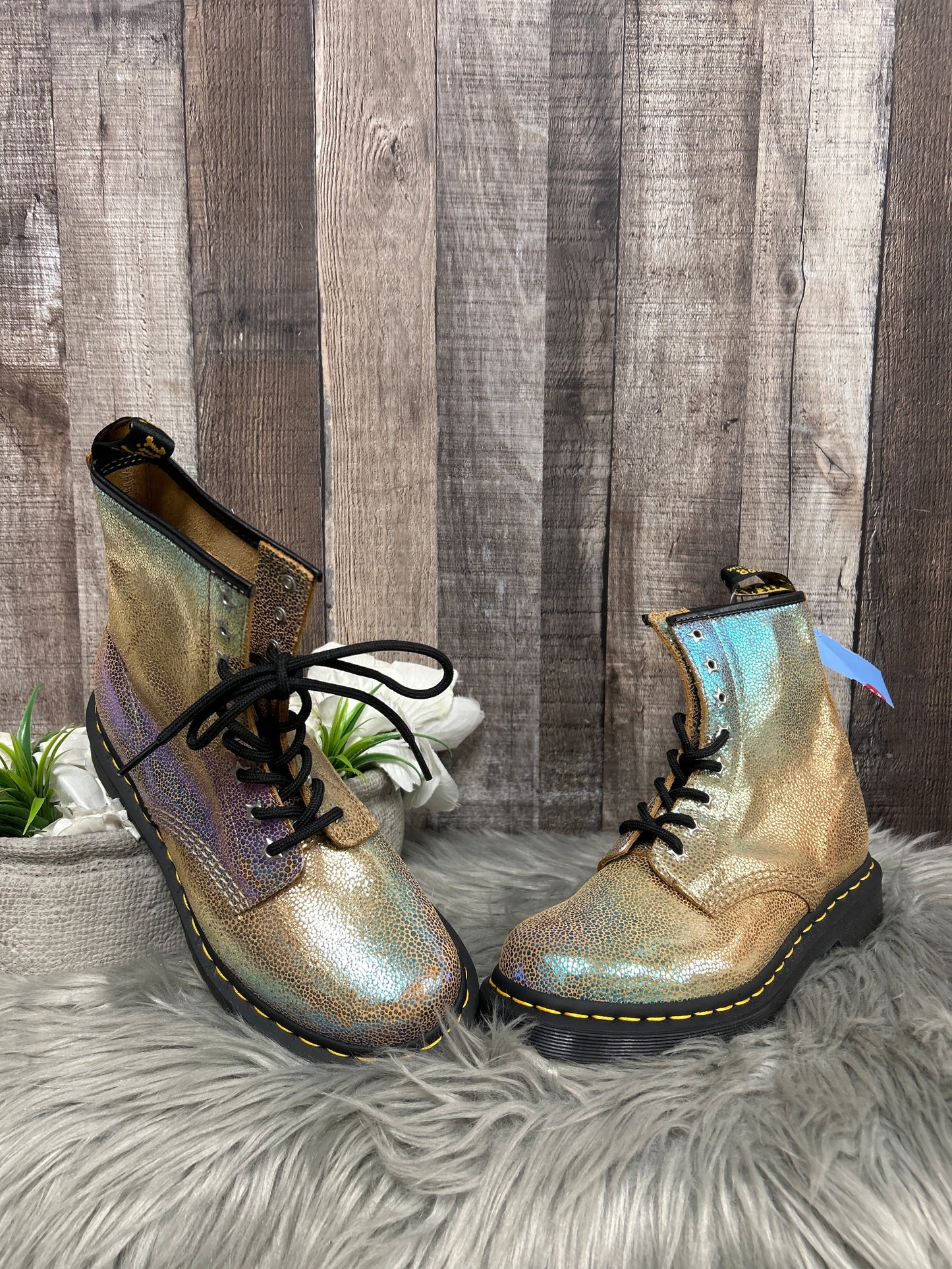 Boots Combat By Dr Martens In Gold, Size: 7