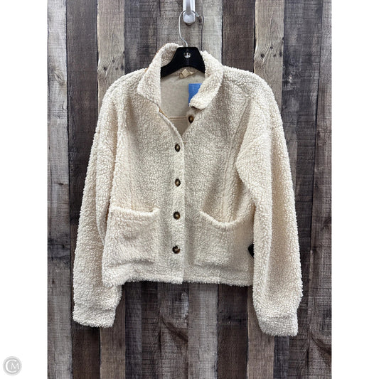 Jacket Shirt By Hem & Thread In Cream, Size: S
