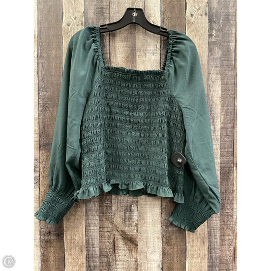 Top Long Sleeve By Madewell In Green, Size: L