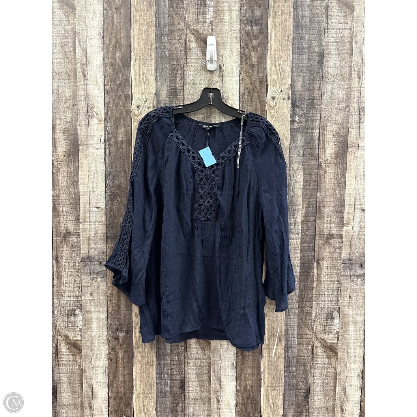 Top Long Sleeve By Zac And Rachel In Navy, Size: L